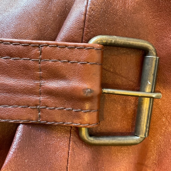 Vintage full length double breasted leather jacket - Picture 12 of 12